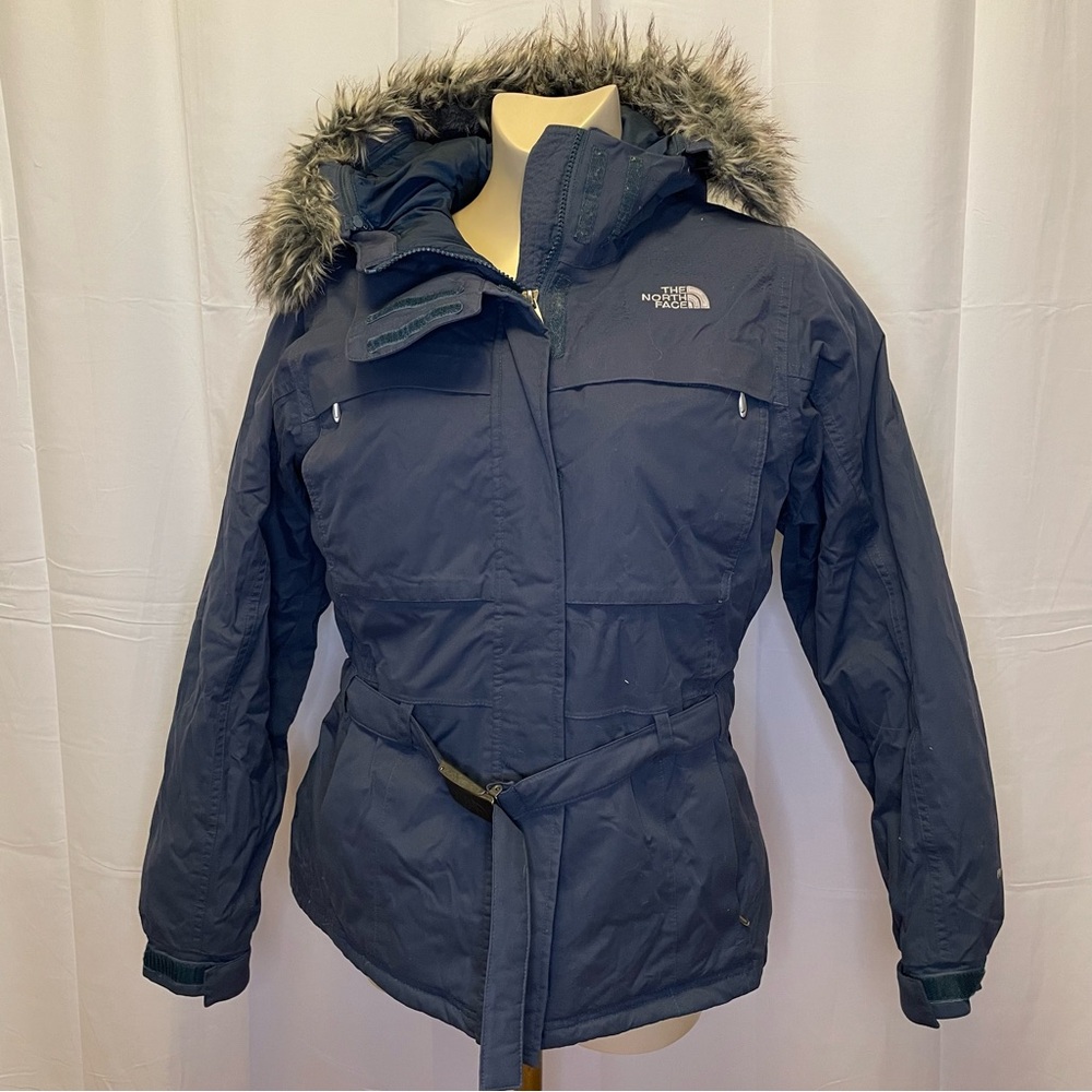The North Face Blue and Brown Performance Jacket with Insulated Design